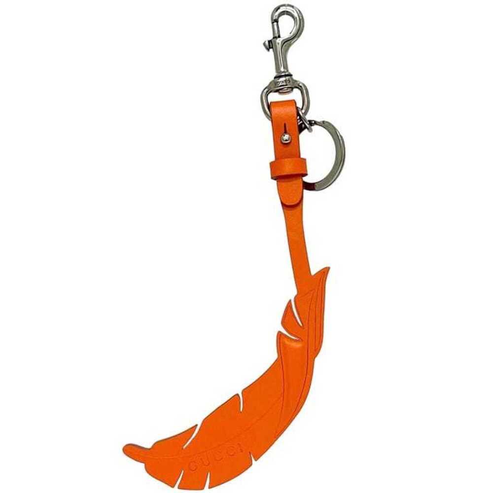 Gucci Feather Keychain Charm 822096 AAENW GUCCI Leather Orange Unisex